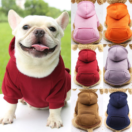 Dog Winter Warm Hooded Sweatshirt For Small Medium Dog Pet Coat Puppy Cat Apparel Outfit Clothes For Chihuahuas French Bulldog