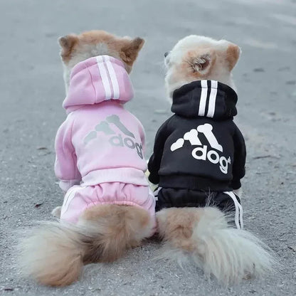 Adidog Dog Hoodies Tracksuit for Dogs Autumn Winter Dog Clothes Sport Sweatshirt Small Dogs Jumpsuit Soft & Warm Yorkie Outfit