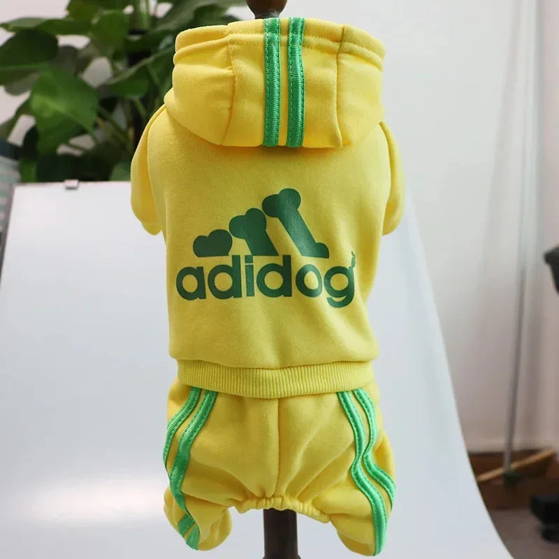 Adidog Dog Hoodies Tracksuit for Dogs Autumn Winter Dog Clothes Sport Sweatshirt Small Dogs Jumpsuit Soft & Warm Yorkie Outfit