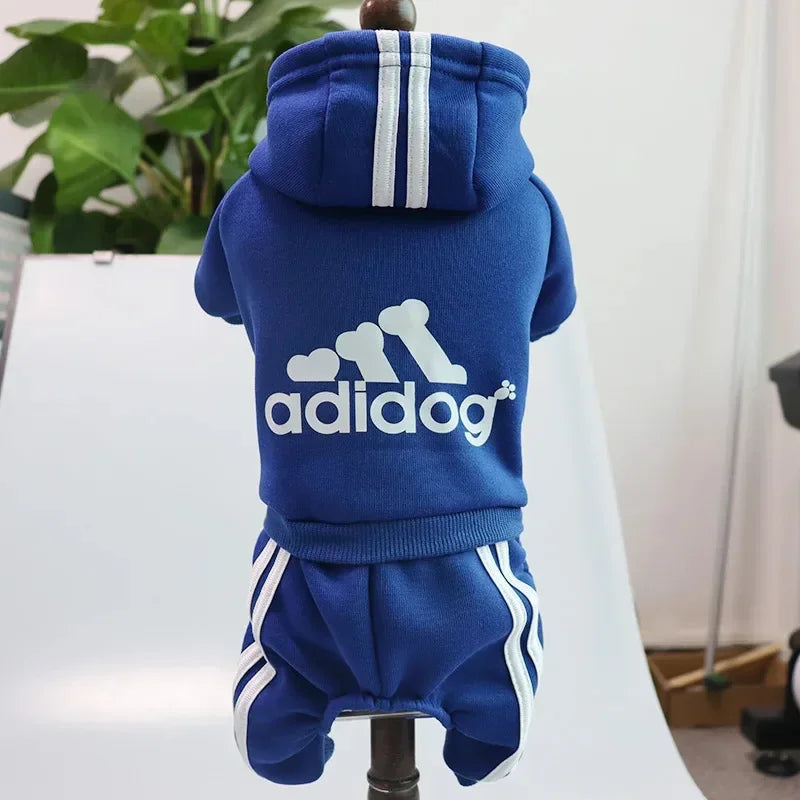 Adidog Dog Hoodies Tracksuit for Dogs Autumn Winter Dog Clothes Sport Sweatshirt Small Dogs Jumpsuit Soft & Warm Yorkie Outfit