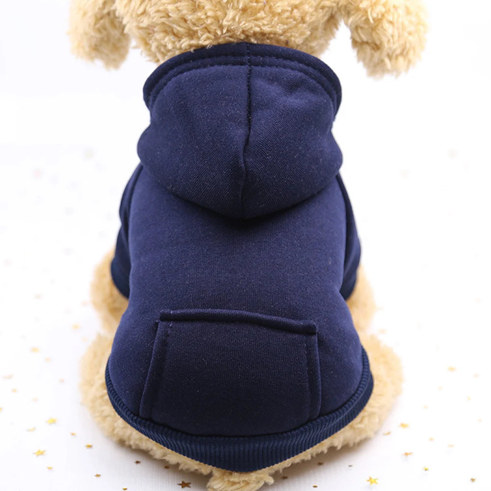 Dog Winter Warm Hooded Sweatshirt For Small Medium Dog Pet Coat Puppy Cat Apparel Outfit Clothes For Chihuahuas French Bulldog